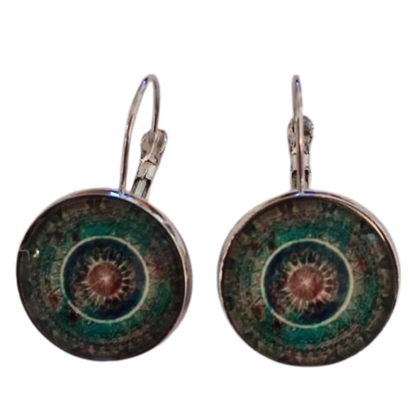 Mandala Hook Earrings - Picture 1 of 1
